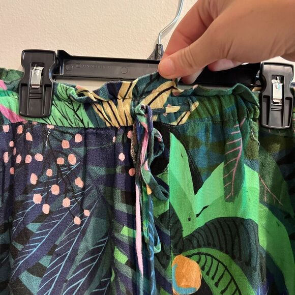Farm Rio Anthropologie Women Colorful Cropped Pants S Tropique Boho Tropical - Picture 7 of 9